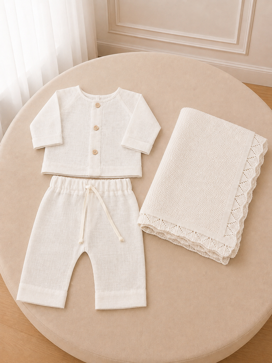 Set de Lino y Manta personalizada