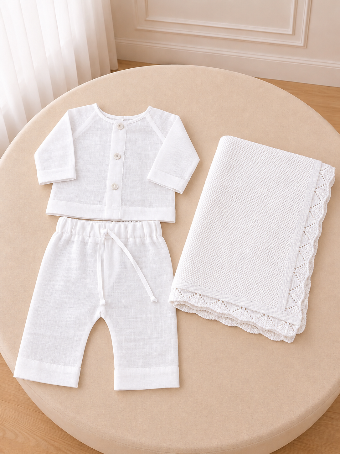 Set de Lino y Manta personalizada